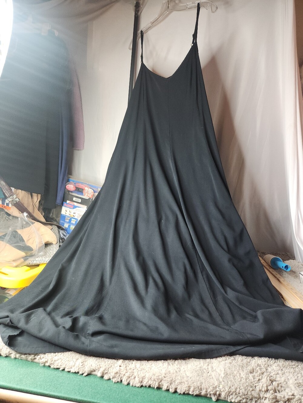 Black Spaghetti Strap Maxi Dress - Ava & Viv - 1X - Picture 2 of 12